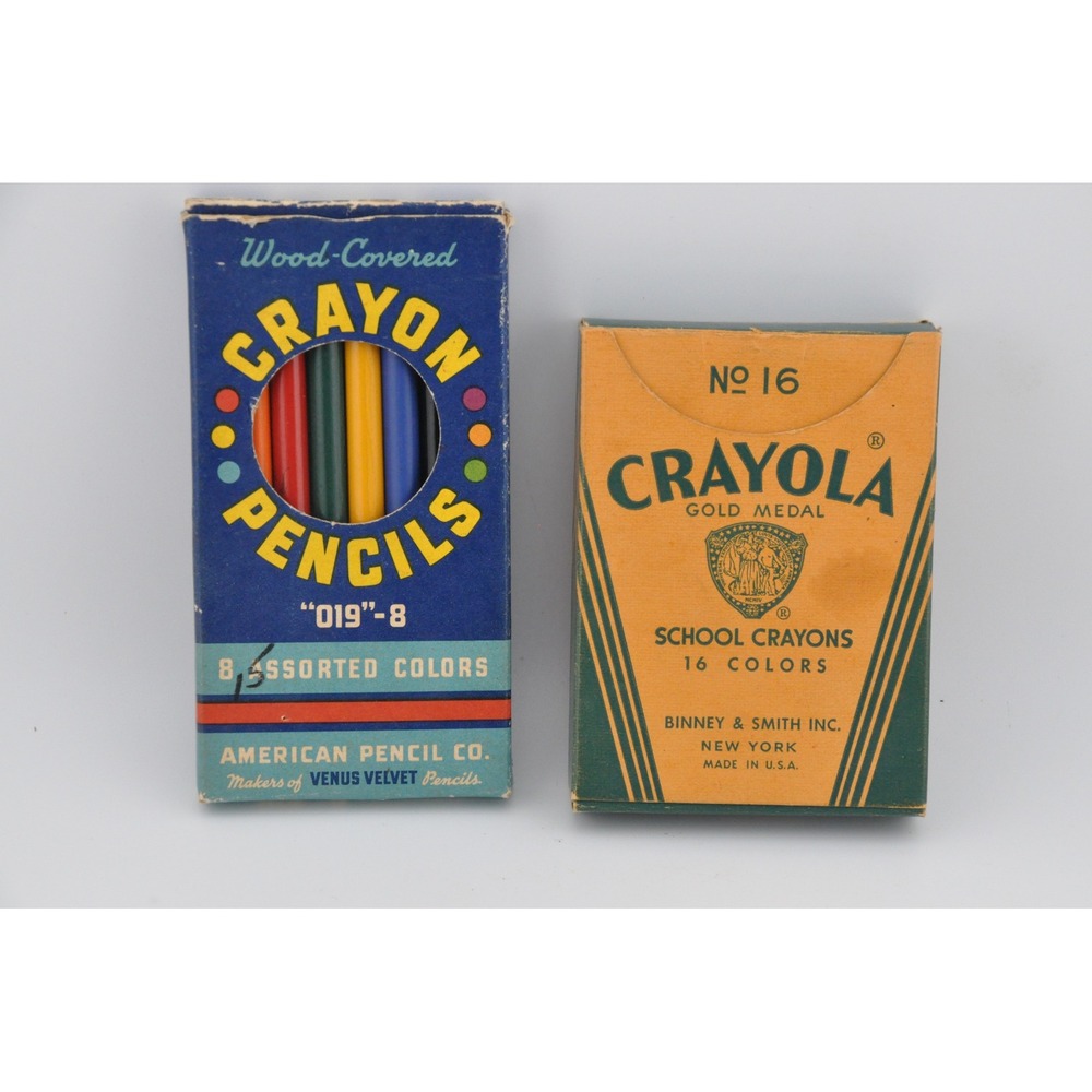 Crayola American Pencil Co Crayon Pencils Set of‎ 2 Vintage Multicolor
